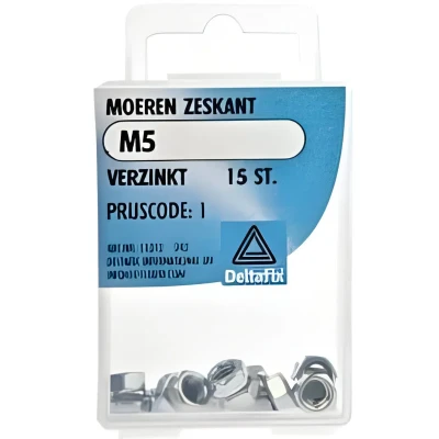 Afbeelding van Deltafix Moeren zeskant M5 15 stuks