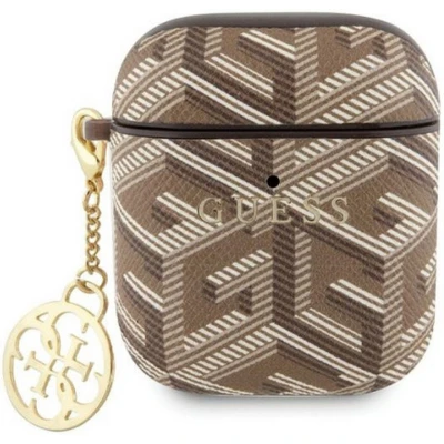 Afbeelding van Guess Charm G Cube Case voor Apple Airpods 1 &amp; 2 Bruin