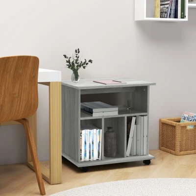 Afbeelding van vidaXL Kast verrijdbaar 60x45x60 cm bewerkt hout grijs sonoma eiken