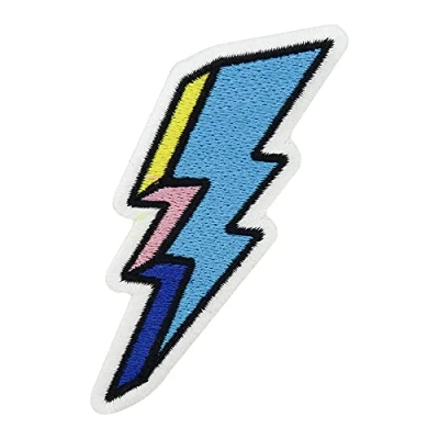 Afbeelding van Kleine blauwe bliksempatch om op te strijken jeansjacks patches, strijkpatches,
