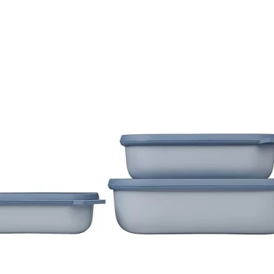 Afbeelding van Mepal Multikom rechthoekig Blue set3 Cirqula Voedselveilig