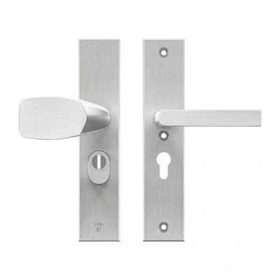 Afbeelding van AXA veiligheidsbeslag voordeur Edge Plus rechthoekig Wing knop/Blok kruk PC55 met kerntrekbeveiliging SKG3 aluminium