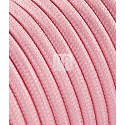 Afbeelding van Elektrische kabel gecoat in gekleurde stof. Made Italy! 3 meter 2x0, 75 kleur: roze