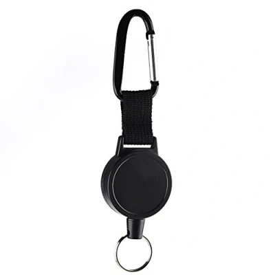 Afbeelding van Kuuqa Heavy Duty Intrekbare Sleutelhanger Badge Reel met 65cm Staaldraad, Zwart