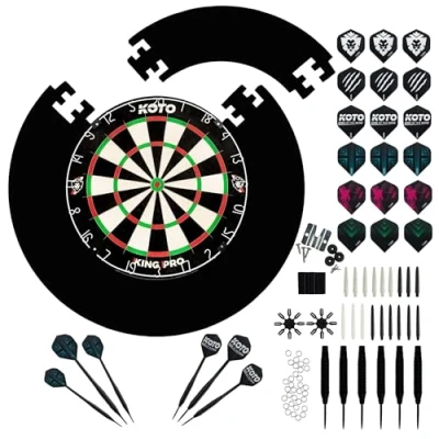 Afbeelding van KOTO King Pro + Surround 4pcs Zwart Accessory Kit Steeltip Red 90 stuks, 2 Sets darts van 23 gram, 6 flights, shafts, Punthouders, Shaftrings en Flight Beschermers