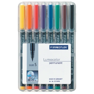 Afbeelding van Viltstift Staedtler Lumocolor 313 permanent S set à 8 stuks assorti