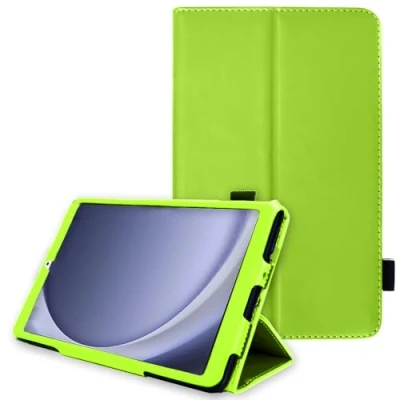 Afbeelding van TECHGEAR lederen hoesje voor Samsung Galaxy Tab A9 8,7 inch (SM X110 / SM X115) Premium PU slanke folio standaard met polsband [groen]