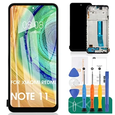 Afbeelding van Voor Xiaomi Redmi Note 11 scherm Vervanging Lcd Digitizer Vergadering Touchscreen Reparatiesets (met Frame, Zwart)