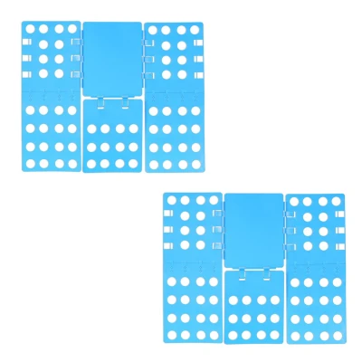 Afbeelding van Relaxdays 2x vouwplank 68 x 57 cm vouwhulp kleding voor t shirts of hemden blauw