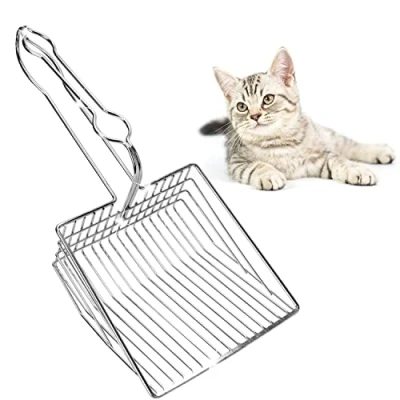 Afbeelding van Nobleza Kattenbakschep, 2 Minuten Schoon Een Kattenbak, Metalen Kattenbakschep