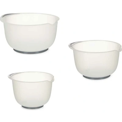 Afbeelding van Kinvara Beslagkommen/mengkommen/roerkom set 3x stuks kunststof wit/antraciet 1.5/2/2.5 Liter