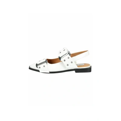 Afbeelding van Steve Madden Grand AVE Slingback ballerina ́s White patent, Dames, Maat: 40, patent Imitatieleer/ textiel