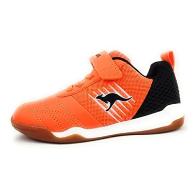 Afbeelding van KangaROOS Super Court EV Uniseks kind Sneaker, Neon Orange Jet Black 7950, 28 EU