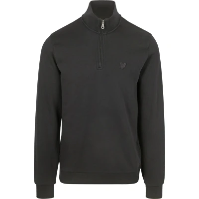Afbeelding van Lyle &amp; Scott Half Zip Pullover Tonal Zwart maat XS Heren Schipperstrui met Regular fit Pasvorm Katoen