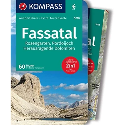 Afbeelding van KOMPASS Wanderführer 5718 Fassatal, Rosengarten, Wandelgids 60 Touren