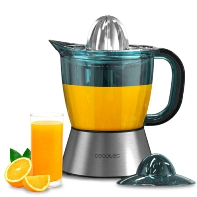Afbeelding van Cecotec Zitra Steel Elektrische sappers voor sinaasappelen en citrusvruchten, 40 W kunststof filter, 2 kegels, dubb