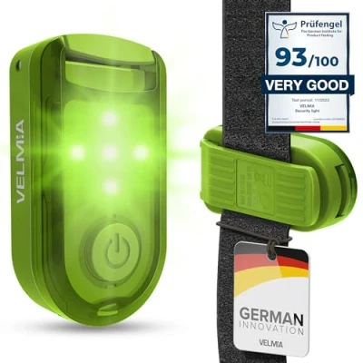 Afbeelding van VELMIA Veiligheidslicht [2 delige set] voor maximale veiligheid door zichtbaarheid, reflectoren kinderen, met anti break cliphouder en klittenband optimale bevestiging, led verlichting, hond