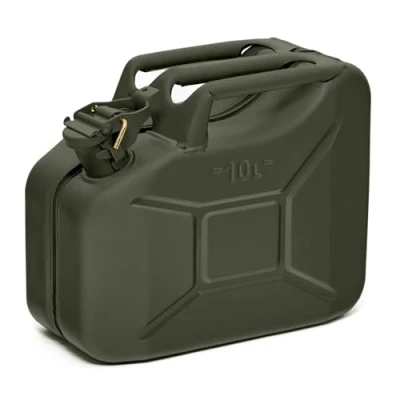 Afbeelding van BW© Brandstofjerrycan, metaal, jerrycan, 10 liter, bronsgroen, RAL 6031 F9, TÜV getest en VN goedkeuring, Made in Europe