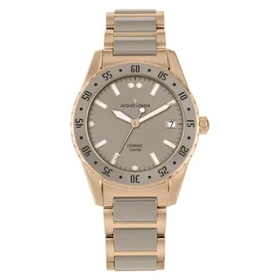 Afbeelding van Jacques Lemans Keramisch horloge Liverpool, 42 12M Quartz horloge, armbanduhr, dameshorloge, datum, roestvrijstalen band, keramiek