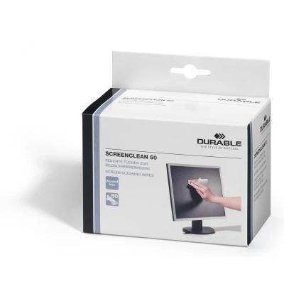 Afbeelding van Durable Screenclean Reinigingsdoekjes, Doosje Van 50 Stuks Reinigingsdoekjes
