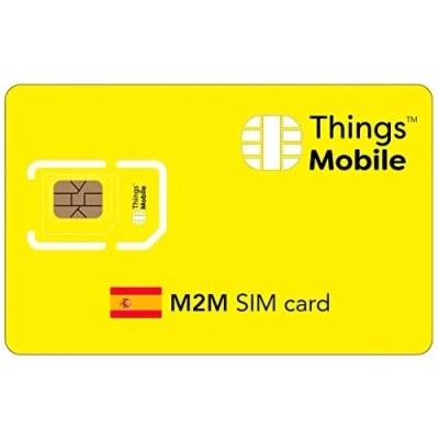 Afbeelding van SIM Card M2M SPAGNA Things Mobile met Global Cover, GSM/2G/3G/4G LTE, zonder vaste kosten en concurrerende voordelen, incl. creditcard.