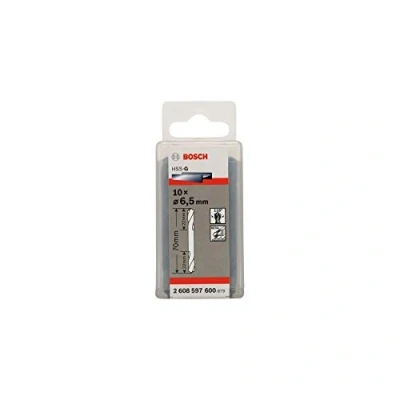 Afbeelding van Bosch Accessories 2608597600 HSS Dubbele boor 6.5 mm Gezamenlijke lengte 70 Geslepen Cilinderschacht 10 stuk(s)