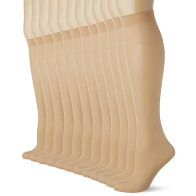 Afbeelding van DIM Kniekousen voor dames, verpakking van 12 stuks, Transparant, 35/41 EU