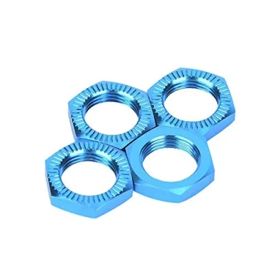 Afbeelding van Radmuttern, Aluminiumlegierung M12 Radmuttern 17mm Schraubenschlüssel Upgrade Teil Kompatibel mit 1/8 RC Auto(Blau)
