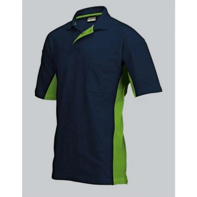 Afbeelding van Tricorp 202002 Poloshirt Bicolor Borstzak Marineblauw/Limoen