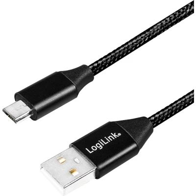 Afbeelding van LogiLink CU0144 USB kabel 1 m 2.0 A Micro B Zwart