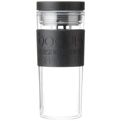 Afbeelding van Bodum Set 2 Mug in vetro Borosilicato Doppia Parete cc300. la valvola idrofoba silicone sotto tazza, permette di regolare pressione dell&#039;aria tra i due strati e quella esterna.