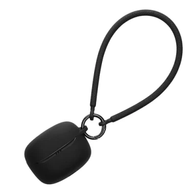 Afbeelding van kwmobile oordopjes case geschikt voor JBL Tune Beam 2 hoesje Oortjes cover met handstrap in ear koptelefoon hoes Silicone zwart
