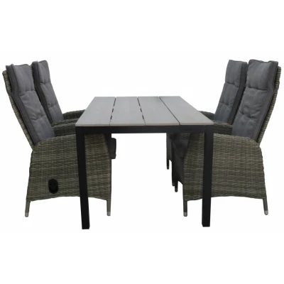 Afbeelding van 4 Seizoenen Tuinmeubelen 5 delige tuinset Kos verstelbare stoelen (AG) 160 of 180cm Cyprus tuintafel