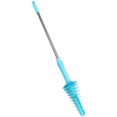 Afbeelding van QWORK® toiletontstopper, toiletpijpreinigingsborstel, voor toiletontstopping, riolering