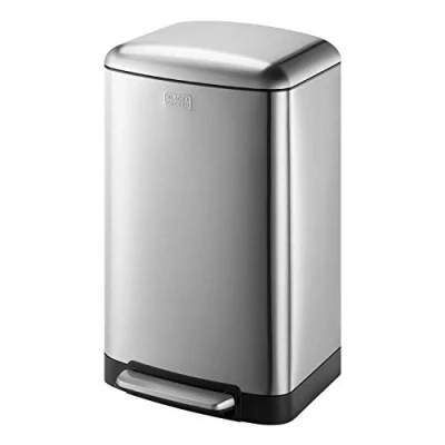 Afbeelding van BLACK+DECKER pedaalemmer 30L RVS soft close losse binnenemmer