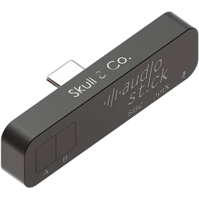 Afbeelding van Skull &amp; Co. AudioStick Bluetooth 5.0 draadloze audiozenderadapter met lage latentie voor PS5/PS4/Nintendo Switch/Lite/andere apparaten, geoptimaliseerd AirPods/Pro zwart