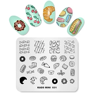 Afbeelding van KADS Nail Art Stempelen Platen Hamburger Donut Leuke Sjablonen Manicure Print Afbeelding Templates(031)