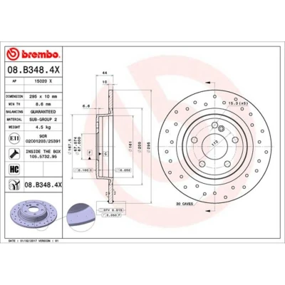 Afbeelding van Brembo Remschijf 08.B348.4X