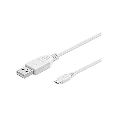 Afbeelding van USB Micro B naar A kabel USB2.0 tot 1A / wit 0,50 meter