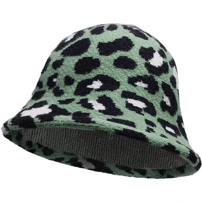 Afbeelding van Bucket Hat Soft Panter Patroon Zwart Wit Groen