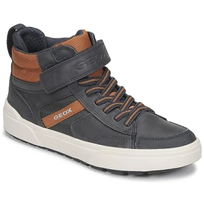 Afbeelding van Geox Weemble BOY Sneakers hoog voor kinderen, Maat: 37, Navy/cognac Imitatieleer/ textiel