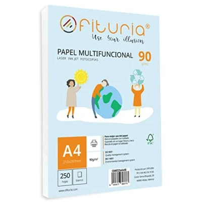 Afbeelding van Verpakking met A4 vellen, 90 g, 250 witte multifunctioneel papier voor school en werkomgevingen, ideaal laser , inkjet of kopieerapparaten, Opituria