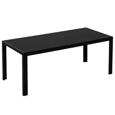 Afbeelding van Outsunny Tafel Aluminium WPC eettafel tuintafel tuinmeubel balkon zwart 01 0703