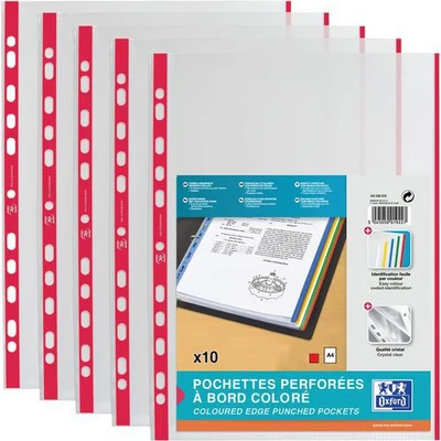 Afbeelding van Elba 100206876 brochure, DIN A4 met gekleurde rand, PP, rood
