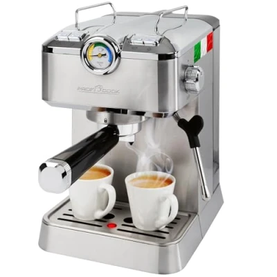 Afbeelding van ProfiCook® espressomachine portafilter Italiaanse professionele espressopomp 20 bar voor koffiepoeder en Nespresso compatibele capsules koffiemachine PC ES 1267