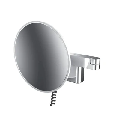 Afbeelding van Emco scheer en cosmeticaspiegel met snoer 2 schakelaars voor lichtsterkte kleur 20cm wandmodel armig vergroting 5 voudig 109506040
