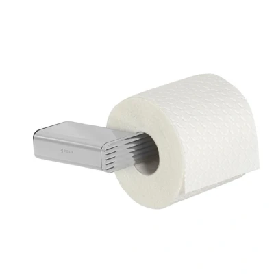 Afbeelding van Toiletrolhouder Zonder Klep met Horizontaal Strepenpatroon Chroom