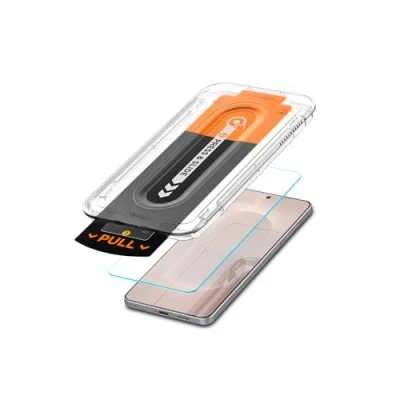 Afbeelding van Spigen Glas.tR EZ Fit Pro Screenprotector compatibel met Samsung Galaxy S25 Edge, sjabloon voor installatie, Kristalhelder, Case friendly, 9H Gehard Glas