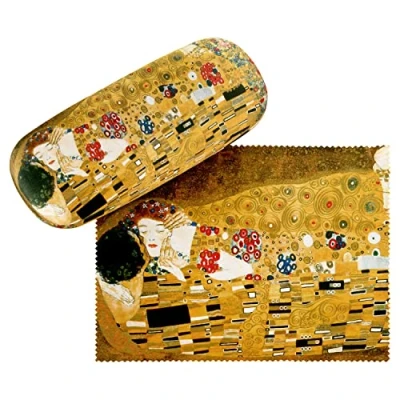Afbeelding van VON LILIENFELD Brillenetui Brillenkoker Stabiele Gustav Klimt:De Kus Reinigingsdoek Glasses Case Art