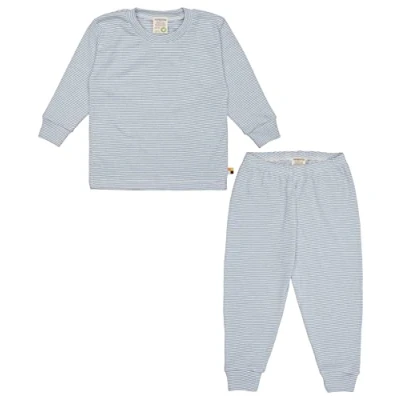 Afbeelding van loud + proud SET Ringel Pyjama voor kinderen, Maat: 86/92, Hellblau